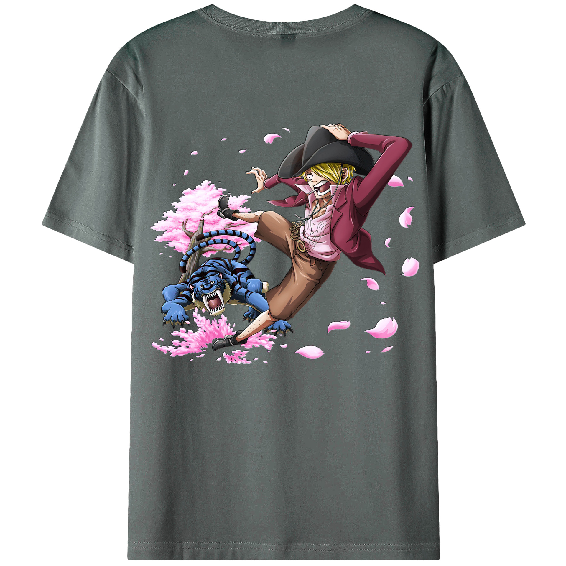 （画像用） ワンピース サンジ ONE PIECE Sanji 綿100％ メンズ半袖Tシャツ（バックプリント） 通気性